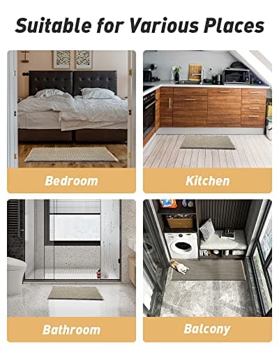 AMOAMI Upgraded Waffle Bath Mat, Super Absorbent Non Slip Bath Mats for Bathroom Floor, Machine Washable Bathroom Rugs with Tassels, Rubber Backed Bathroom Mats, Ultra Soft, 18" x 30" 7