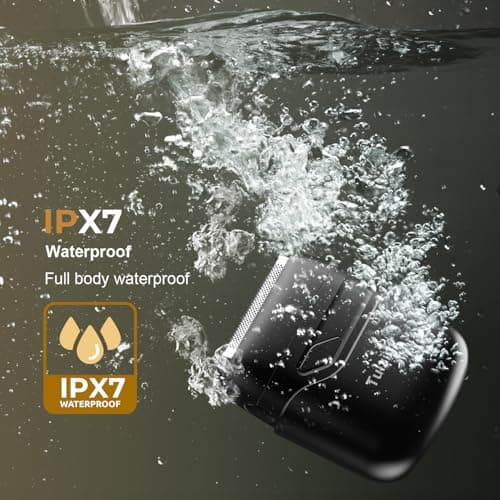 Tulzim Electric Foil Shaver for Men: Mini Electric Razor for Face - IPX7 Waterproof Cordless Razor with LED Display - 3 Floating Blade USB-C Fast Rechargeable for Travel & Home - Carbon Gray 5