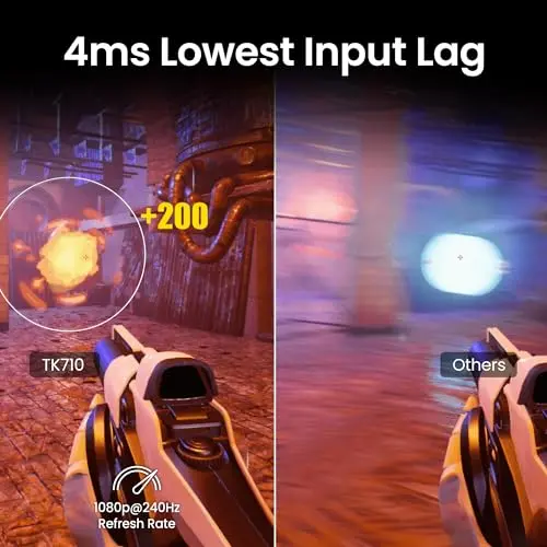 BenQ TK710 4K Laser 3200 Lumens Movie and Gaming Projector with 4ms Response Time | 240Hz Refresh Rate | HDR10 & HLG | ARC/eARC Support | Vertical Lens Shift | 3D Keystone | 1.3x Zoom | HDR Game Modes 5