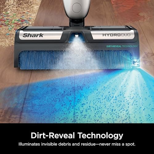 Shark HydroDuo with Dirt-Reveal Technology, Cordless, Everyday Hard Floor Cleaning System, Wet & Dry Debris Pickup, Mops & Scrubs All at Once, Hardwood, Tile, Laminate & Stone, Stone Metallic, WW201 7