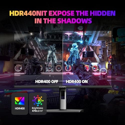 CUNPU27 Inch 1440p Gaming Monitor 200Hz, 1ms, Fast IPS Screen, HDR400, 127% sRGB Color Gamut, Tilt Adjustable Stand, Adaptive Sync Technology, HDMI & DP Ports, 2K Monitor, Black 6