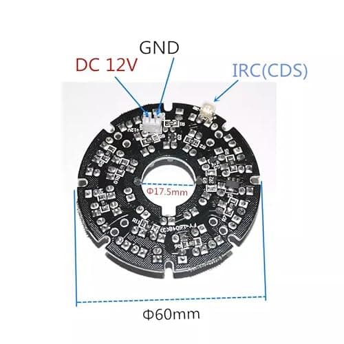Acxico 1Pcs 48 Pieces IR LEDs Light Board 940NM LED Illuminator IR Infrared Board Module Invisible Light at Night for CCTV Security Camera 5