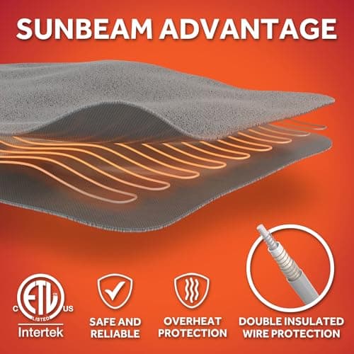 Sunbeam Royal Ultra Fleece Heated Electric Blanket Twin Size, 84" x 62", 12 Heat Settings, 12-Hour Selectable Auto Shut-Off, Fast Heating, Machine Washable, Warm and Cozy, Claret 6