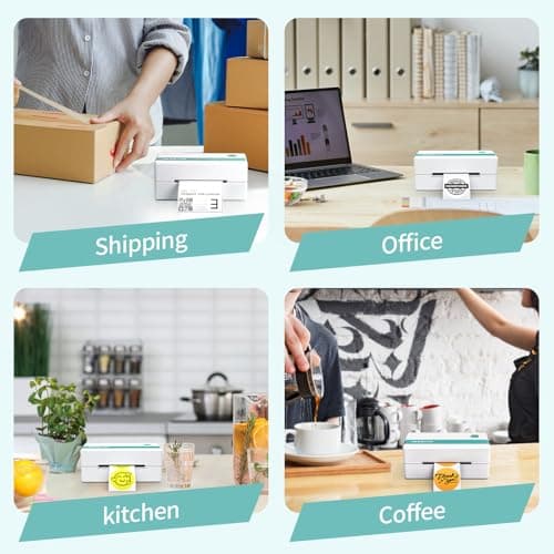 Rongta Thermal Shipping Label Printer, Bluetooth Wireless 4x6 Sticker Label Maker for Package, Compatible with Windows, Mac, Android & iPhone, Used for Business of Amazon, Ebay, Etsy, Shopify UPS 7
