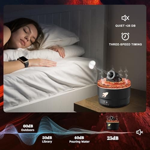 Cannon Humidifier, 280ML Cannon Diffuser with 7-Color LED Light and Timer, 2 Spray Modes Vapor Cool Mist Humidifier for Bedroom 5