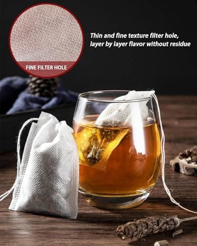 200pcs Disposable Tea Bags for Loose Leaf Tea, Tea Filter Bags with Free Tea Spoon for Loose Tea Loose Leaf Tea, Coffee, Spice, Herbs (QS53) 6