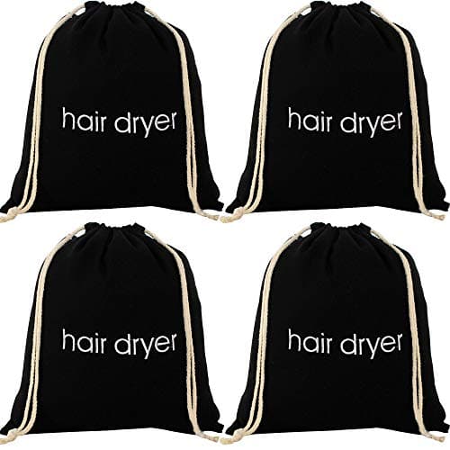 Rcanedny 4 Pack Hair Dryer Bags Drawstring Storage Organizer Travel Bag Container Hairdryer Bag (Color set 2)
