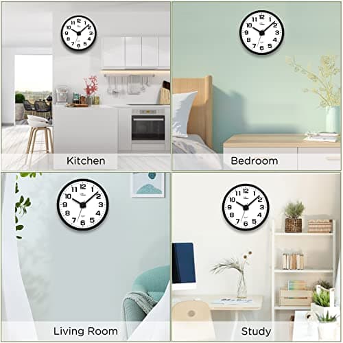 WallarGe Night Light Wall Clock for Bedroom - Silent Lighted up Wall Clock Glow in The Dark, Battery Operated for Living Room/Kitchen, Easy to Read Large Digital Display, 12 Inch 8