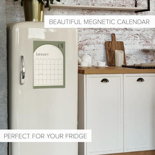 Aesthetic 2024 Magnetic Fridge Calendar - Runs from January 2024 Until July 2025 - The Perfect Monthly Refrigerator Calendar With Minimal Designs for Easy Organizing 2