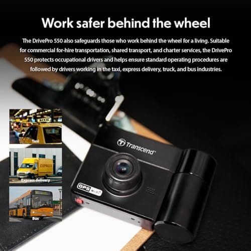 Transcend DrivePro Dash Cam Front and Rear, 2K QHD 1440P+1080P Full HD Car Cam/140°Wide-Angle/180°Rotatable Rear Lens/Night Vision Loop Recording/Head-Up Display/Wi-Fi/GPS GLONASS/ADAS/Support 1TB Max 7