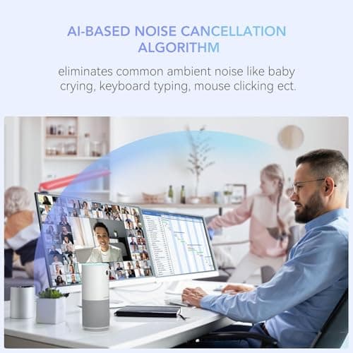 NUROUM C10(2nd Gen) 1080P Conference Webcam with Microphone Speaker, Portable All in One Computer Camera for Video Conference, AI Noise Cancellation & AGC, USB Plug&Play for PC/Desktop Zoom/Teams 6