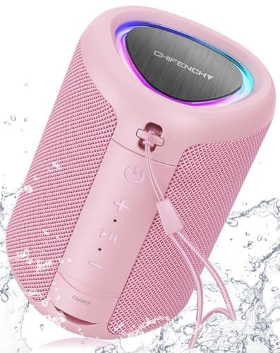 Portable Bluetooth Speaker Beach Vacation Essentials: Powerful Crystal Clear Sound/Dynamic Light/IPX5 Waterproof/All Day Playtime/BT 5.3/TWS Paring, Small Wireless Speaker for Outdoor|Travel|Camping