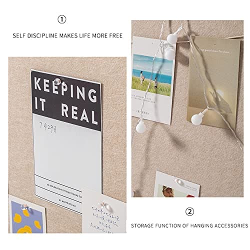 Foldable Large Felt Bulletin Board - 36'' x 18'', Decorative Picture Framed Display Board with 35 Rose Pins for School, Home, Kitchen & Office Walls 5