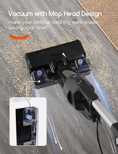 REECOO Stick Vacuum Cleaner with 3 Mop Pads Electirc Mop 600W 18kpa Powerful Suction Corded Upright Vacuum Lightweight Electric mop for Tile Hardwood Floor,Marble Cleaning 5