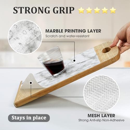 Viseeko Shelf and Drawer Liner for Kitchen Cabinet, 12 in x 10 ft Non-Adhesive Cabinet Liners for Shelves, Strong Grip Shelf Paper Non-Slip Waterproof Easy to Cut for Dresser Cupboard, Marble 2