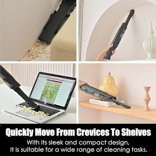 PROMOMO Handheld Vacuum Cordless, Lightweight 1.4lb with Powerful Suction, Charging Dock, Single Touch Empty and Detachable Dust Cup, Portable Mini Car Vac for Home Office and Pet Hair 8