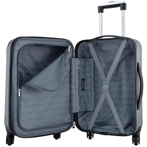 Travelers Club Chicago Hardside Expandable Spinner Luggage, Charcoal, 22" Carry-On 6