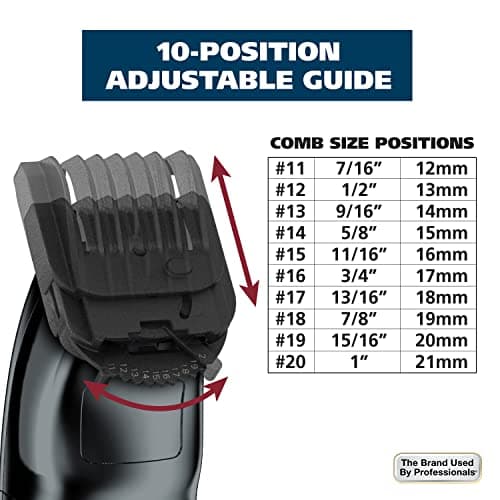 Wahl USA Rechargeable Lithium Ion All in One Beard Trimmer for Men with Detail and Ear & Nose Hair Trimmer Attachment – Model 9854-600B 5