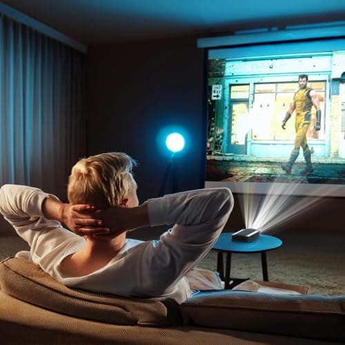 AnyBeam UP" Mini Laser Scanning Camping Projector for iPhone 15,16/Android , Focus-free, 720p, 100" Projection Size, 34 ANSI, 4K Compatible, Auto Keystone, Low Power Consumption, USB-C DisplayPort 6