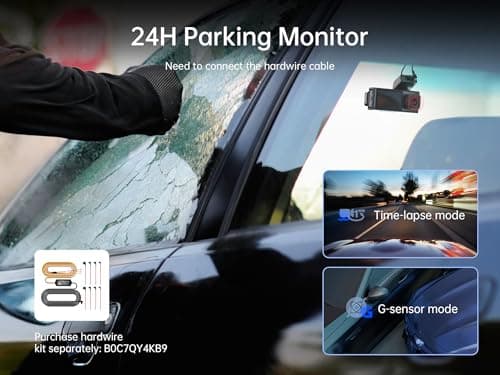 Pelsee 4K 3 Channel Dash Cam Front and Rear Inside, Dash Camera for Cars, 4K+1080P+1080P Dashcam with APP & WiFi, 64GB Card Included, Smart Driving System ADAS DMS, 24H Parking Mode,G-Sensor,256GB Max 6