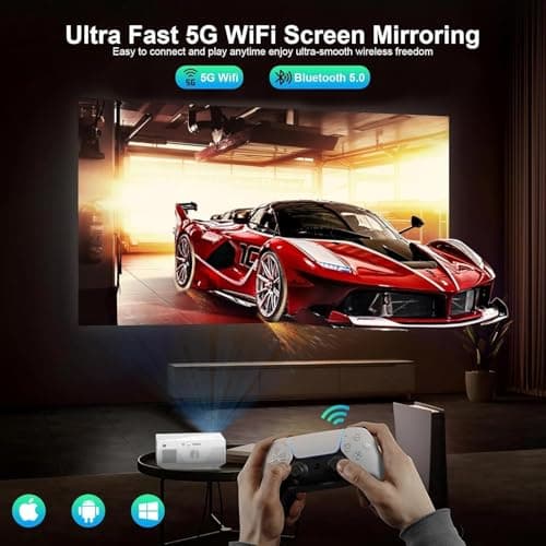ZDK Native 1080P 18000 Lumen 4K Supported Projector with wifi and bluetooth, Bedroom Outdoor Indoor Projector Compatible with Smartphone, HDMI, USB, AV, Fire Stick, PS5 for Home, Bedroom, Outdoor Use 7