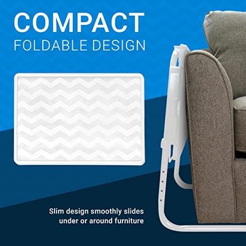 Table-Mate TV Tray Table | Portable Desk Folding Dinner Tray, Couch Table Trays for Eating Snack Food, Portable Laptop Desk, Bed Trays for Eating | Adjustable TV Trays with 3 Angles and Cup Holder 6