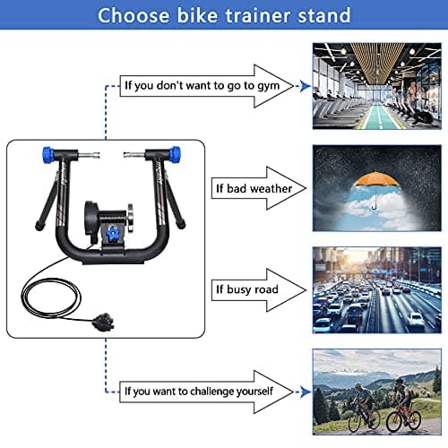 Unisky Bike Trainer Stand Indoor Riding Steel Heavy Duty Bicycle Exercise Stand 6 Speed Magnetic Resistance Stand for Road and Mountain Bikes 7