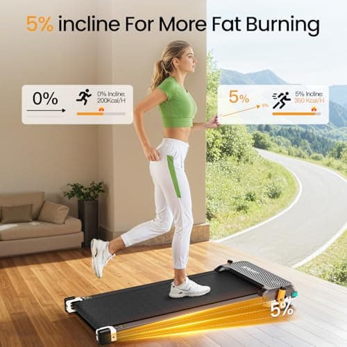FINEHORSE 2 Side Walking Pad with Incline, 2 in 1 Under Desk Treadmills Walking Pad and Foot Massager for Home/Office, Portable Treadmill with Remote Control LED Display (Black) 6
