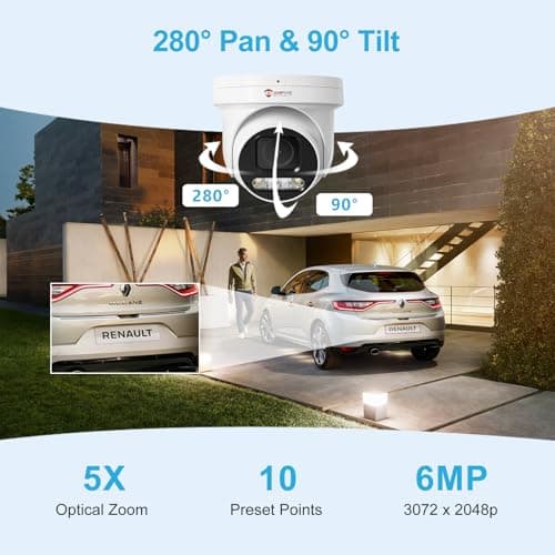 Anpviz 6MP PoE PTZ Camera Outdoor, 5X Optical Zoom 2.7~13.5mm Lens, Pan Tilt Zoom IP Security Camera with Human Vehicle Detection, Spotlight&Sound Alarm, SD Card Slot, IP66, NDAA Compliant (U Series) 9