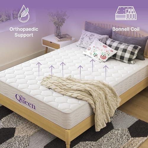 NapQueen 6 Inch Innerspring Twin Size Medium Firm Support Relief Mattress, Bed in a Box, White 7