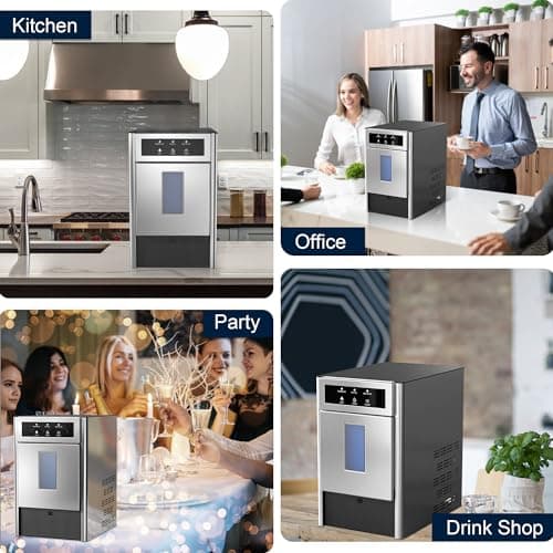 Nugget Ice Maker, 31-33 LBS/24H Counter Top Ice Maker with Self-Cleaning Function, Small Ice Maker Perfect for Home, Office, Kitchen, RV, Basement Bars, 4.4 LBS Bin, Easy-to-Control 9