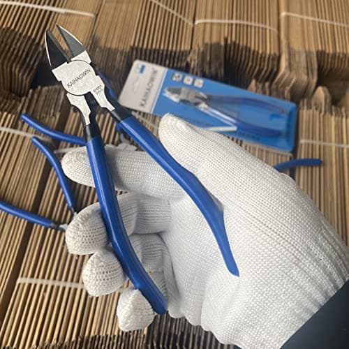 Wire Cutters 2 Pack KAIHAOWIN 6 Inch Wire Cutters Set Spring Loaded Wire Snips Diagonal Cutting Pliers Dikes Precision Wire Clippers Small Flush Cutter for Cutting Wires,Electronics,Cables,Jewelry,DIY 9