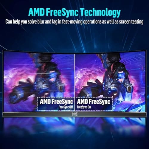 Gawfolk 34 Inch Ultrawide Curved Gaming Monitor, 1500R PC Screen 165hz UWQHD 3440x1440, Curved Computer Screen with FreeSync,Multi-Directional Adjustable Base 6