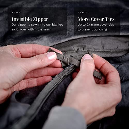 LUXOME King Size Weighted Blanket | Includes Cool & Cozy Cover | 25 lbs | 90"x80" | Grey | The Best Weighted Blanket 5