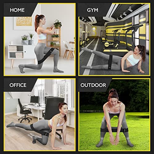 Tribe Lifting Resistance Bands for Working Out - 3 Pack Fabric Workout Bands for Women and Men - Booty Bands for Legs and Glute - Non Slip Exercise Bands Set for Squat Hip Thigh (Gray) 5