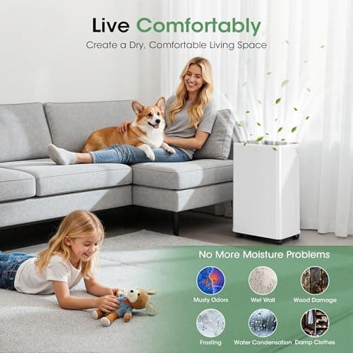 2500 sq.ft Dehumidifier for Basement, Smart APP WiFi Control,35 Pint Dehumidifiers for Home with Drain Hose, 24H Timer & Child Lock, Quiet & Eco, Ideal for Large Rooms, Bathroom, Bedroom, Garage 5