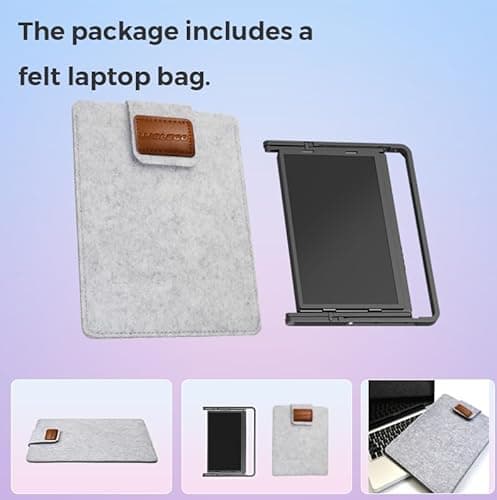 LIJGLECO Laptop Screen Extender, 15.6" FHD 1080P 16:9 IPS Portable Foldable Triple Monitor, Laptop Monitor Extender, HDMI/USB-C Plug n Play for Windows, Mac, Android,with a Felt Protective Sleeve 6