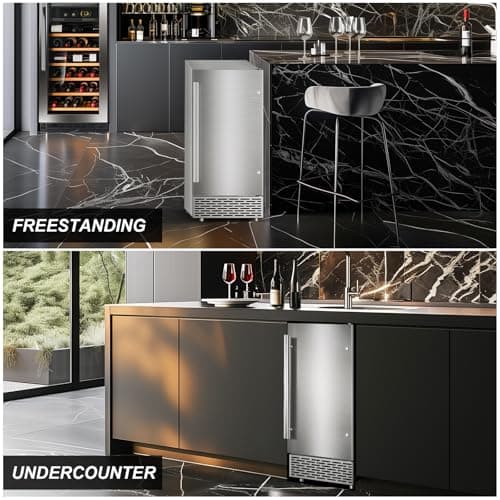 Commercial Under Counter Ice Maker Machine - 120 LBS/Day, Built in Installation, Auto-Clean,Reversible Door, Built 25LBS Ice Storage, Stainless Steel Ice Machine for Home & Business Outdoor Use 9