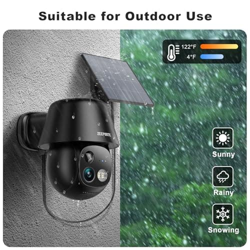 Solar Security Cameras Wireless Outdoor, 2K Pan/Tilt 360° View Solar/Battery Powered WiFi Cameras for Home Security with AI Motion Detection, Spotlight, 2-Way Audio, Siren, IP65, SD/Cloud Storage 6