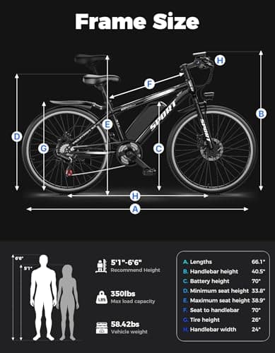 Misodo Electric Bike for Adults, 1500W Peak Mountain Ebike with 28 MPH, 65 Miles Range, 7 Speeds, 48V 10Ah Removable Battery 26" Ebike for Commute 9