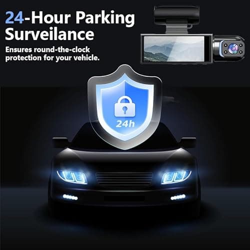 128GB Dash Cam Front and Rear for Cars with Night Vision, 1080P Dual Lens Dash Camera Inside and Outside, 24H Parking Monitor, Motion Detection, Loop Recording, Car Camera with Audio 6