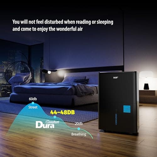 DuraComfort 50 Pint Dehumidifier, Built-in Pump, 4500 Sq Ft Coverage, Energy Star, Black 7