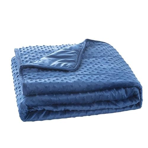 MENHIRY Weighted Blanket with Minky Duvet All Season,Reversible Soft Heavy Weighted Blanket for Adult Blue(7lb,40in*60in)
