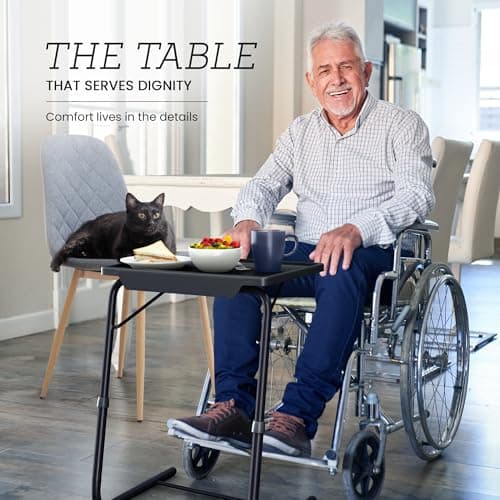 Our Modern Space Adjustable TV Tray Table - 6 Height & 3 Tilt Angle Settings | Multifunctional Foldable Tray Table for Eating Laptop Dinner or Bed Use | Easy to Assemble & Store | Portable Desk 7