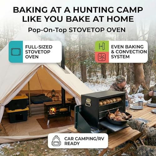 Camping Oven - Pop-On-Top Full Size Baking Oven for Outdoor, RV, Tent Camping, Preppers, Emergency. 9