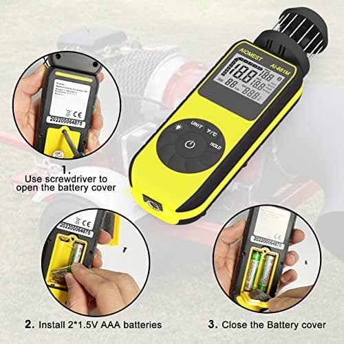 AIOMEST Handheld Wind Cup Anemometer with Direction, Digital Wind Speed Meter Gauge Measure 1.5~93MPH Air Flow Velocity, Wind Temp for Outdoor Hunting Shooting Drone Surfing HVAC - AI-881M 6