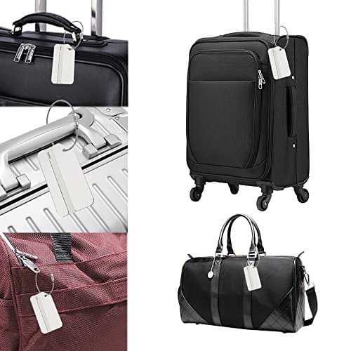 Aluminum Luggage Tags, Luggage Tag Holders for Travel Luggage Baggage Identifier by Ovener (5Pack Silver) 6