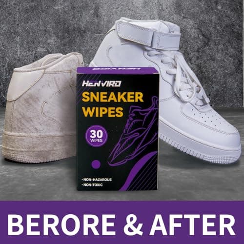 Henviro Shoe and Sneaker Cleaner Wipes - Shoe Cleaner, Shoe Cleaning Kit, Sneaker Cleaner, Safe for Leather, Canvas, Mesh & Various Knits, Individually Wrapped, Quick Shoe Cleaning Wipes, 30 Packs 5