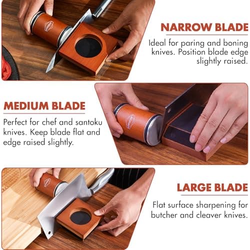 Knife Sharpener, Rolling Knife Sharpener Kit With Magnetic Holder, Kitchen Knife Sharpeners With Diamond Disks, Knife Sharpening Kit With 15, 18, 20 & 22 Degrees, Knife Sharpeners for Kitchen Knives 5