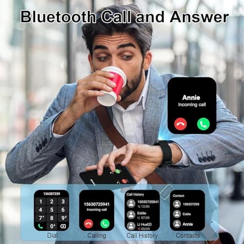 Smart Watch for Men Women(Answer/Make Calls), 2026 New 1.96" HD Smartwatch, Fitness Tracker with 110+ Sport Modes, IP68 Waterproof Pedometer, Heart Rate/Sleep/Step Monitor for Android iOS, Black 7